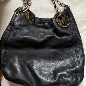 Vintage Michael Kors Black Leather Shoulder Bag Preowned